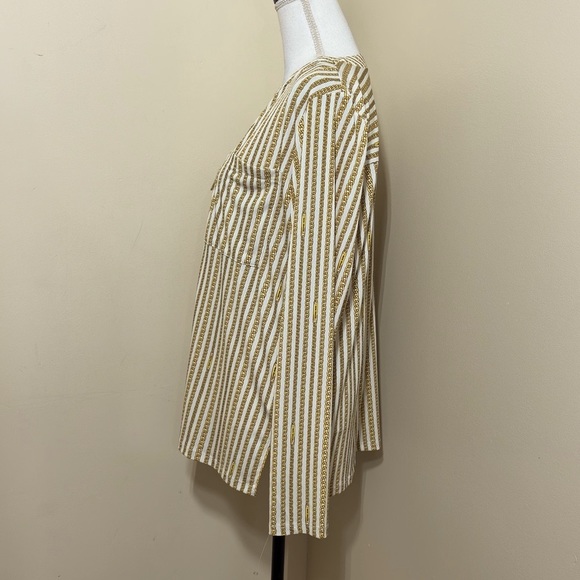 Michael Kors || Woman’s striped long sleeve Blouse size Large - Picture 2 of 8